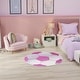 preview thumbnail 9 of 9, Nourison Imagination Indoor only Pink Soccer Graphic Area Rug - 5' Round