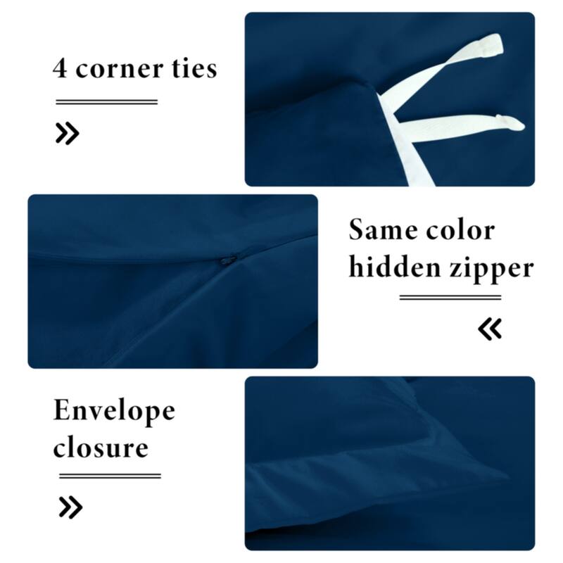 Royale Linens Black Duvet Cover Full Size - Soft Duvet Cover Set - 3 Piece Double Brushed Full Duvet Covers with Zipper Closure