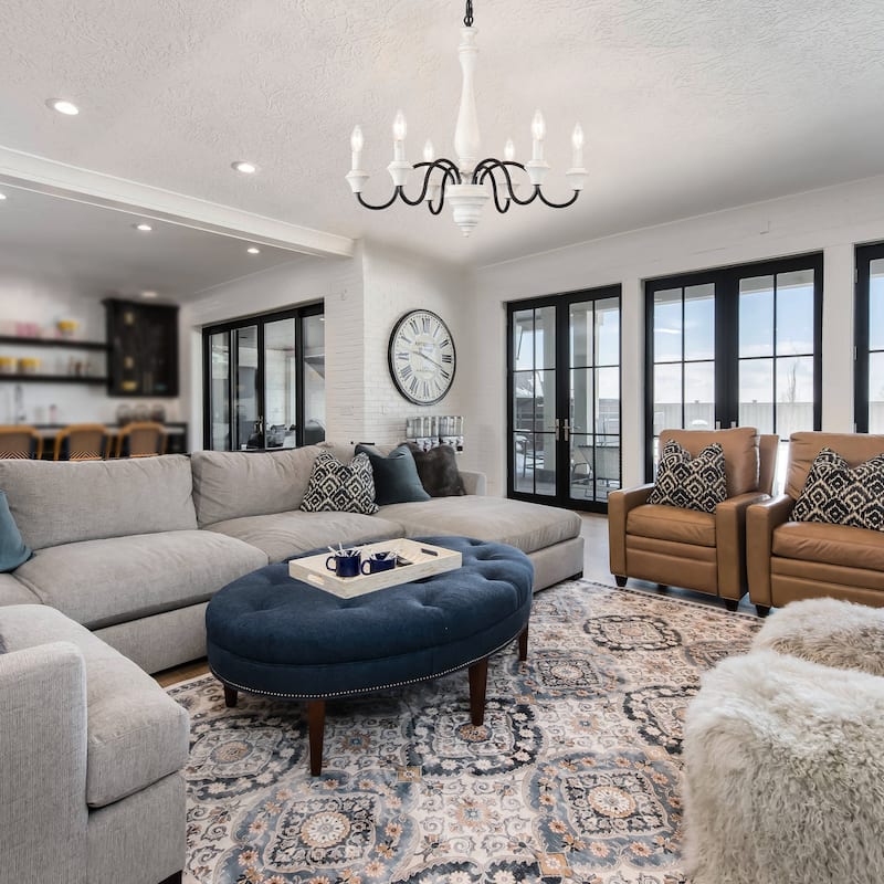 6-Light Farmhouse Branches Chandelier for Bedroom Study Dining Room