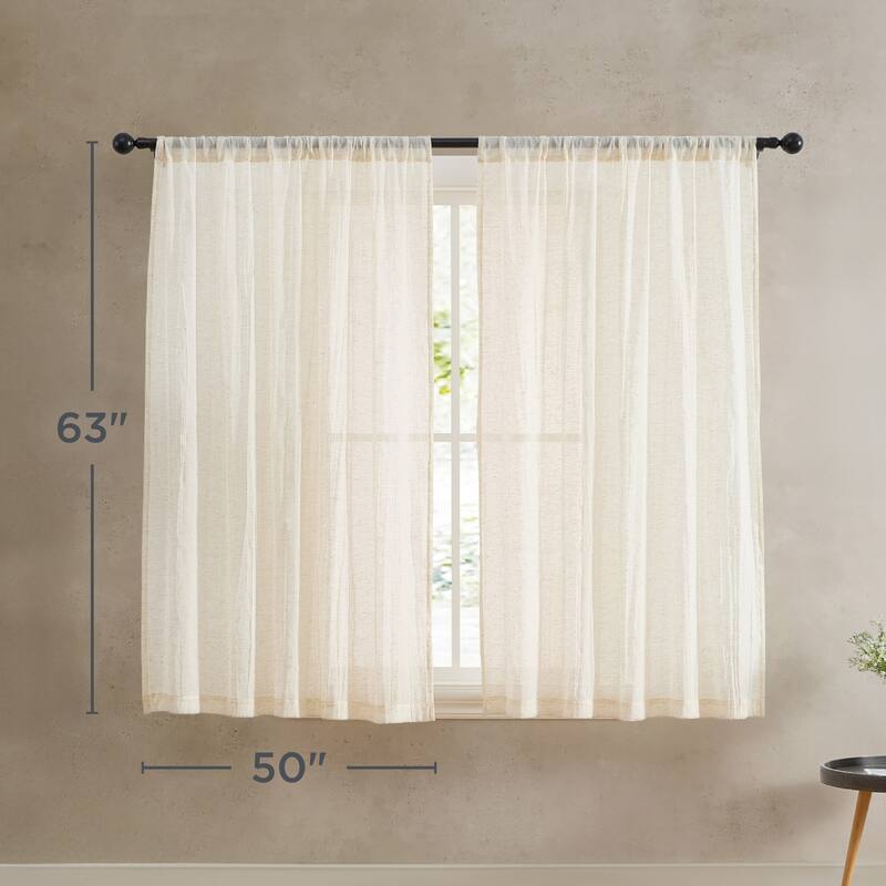 French Connection Charter Crushed Rod Pocket Window Curtain Pair