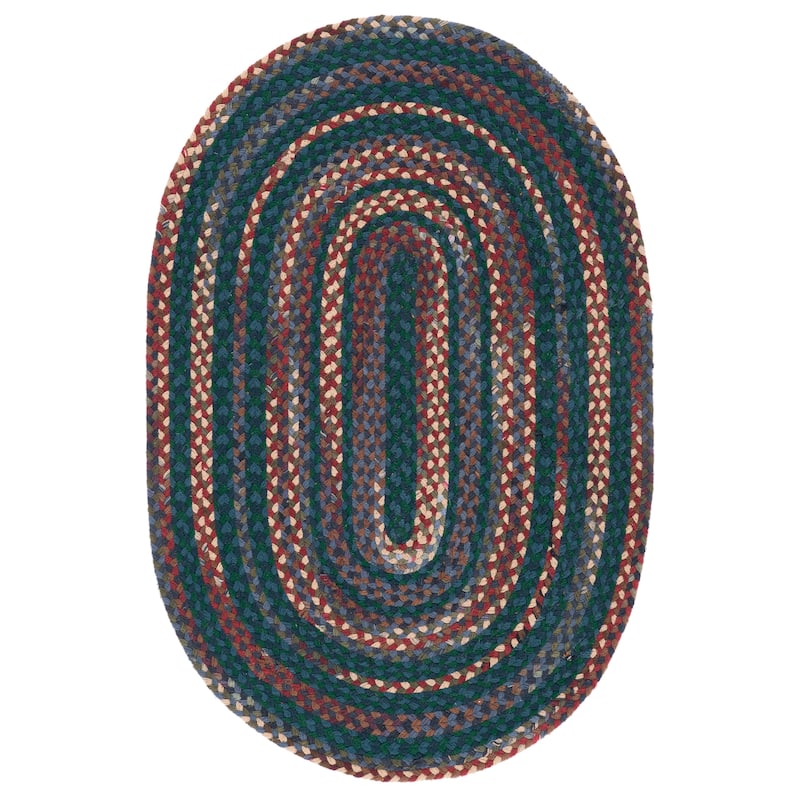 SAFAVIEH Handmade Braided Hisanori Flatweave Cotton Rug - 3' x 5' Oval - Blue/Green