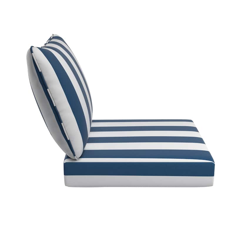 California Umbrella Outdoor Deep Seat Cushion Set, 24" x 48", Sunbrella Fabric, Densified Fiber Fill