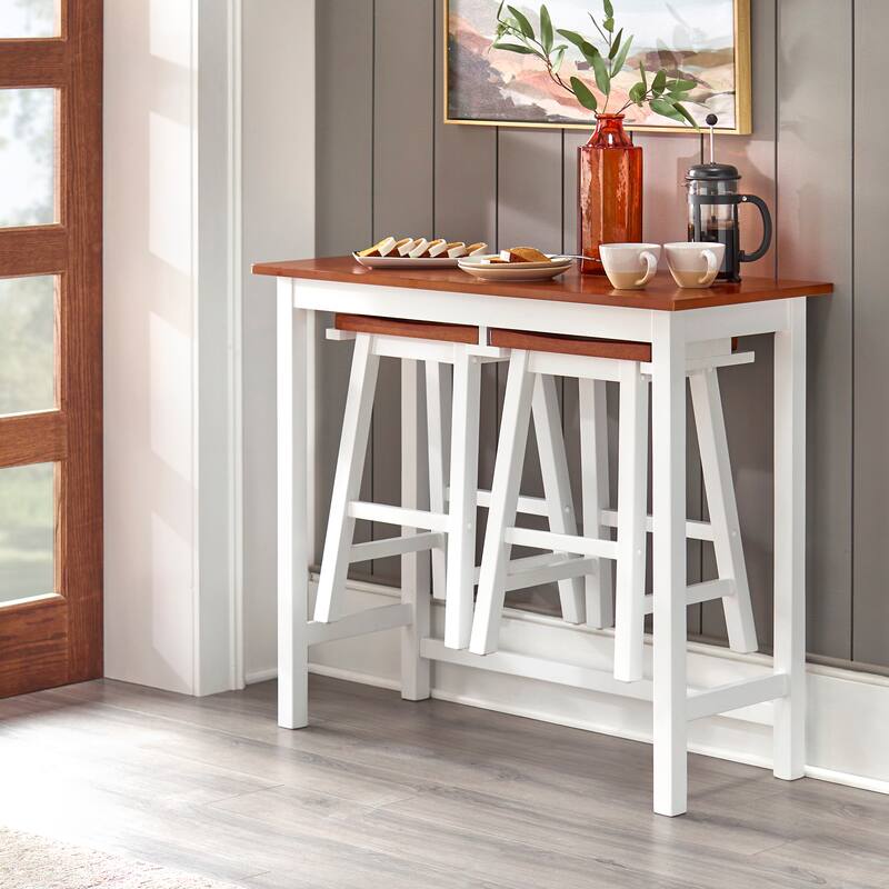 Simple Living Townsend 3-Piece Counter Height Table and Stool Set