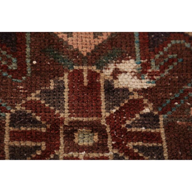 Red Geometric Bakhtiari Persian Rug Handmade Wool Carpet - 4'7" x 6'6"
