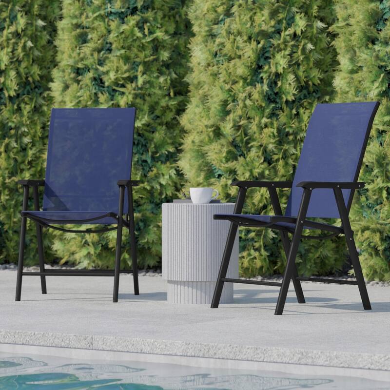 Outdoor Folding Patio Sling Chair / Portable Chair (2 Pack)
