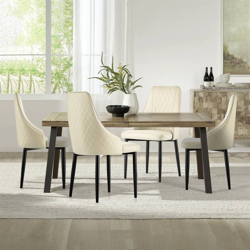 Faux Leather Upholstered Dining Chairs Set of 2 - 35.63"H x 17.72"W x 17.32"D