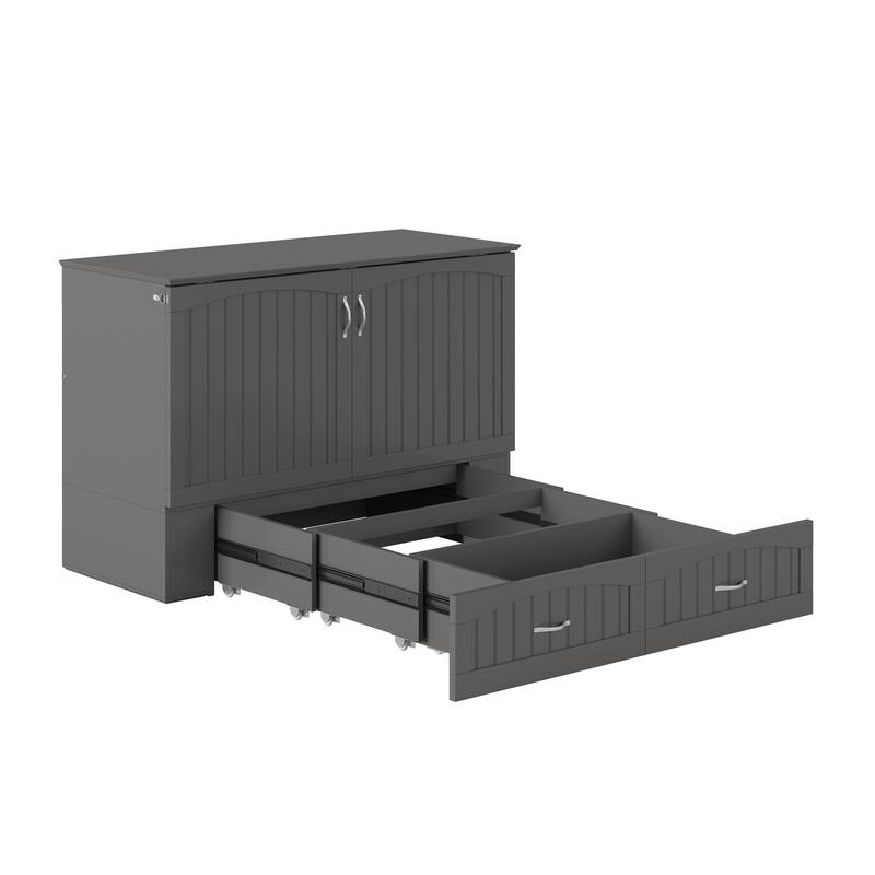 Southampton Murphy Bed Chest with Mattress & Built-In Charger