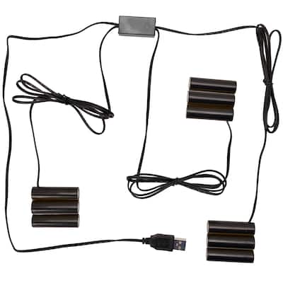 Battery Replacement Power Packs With Usb Connector 56" Black Set of 2