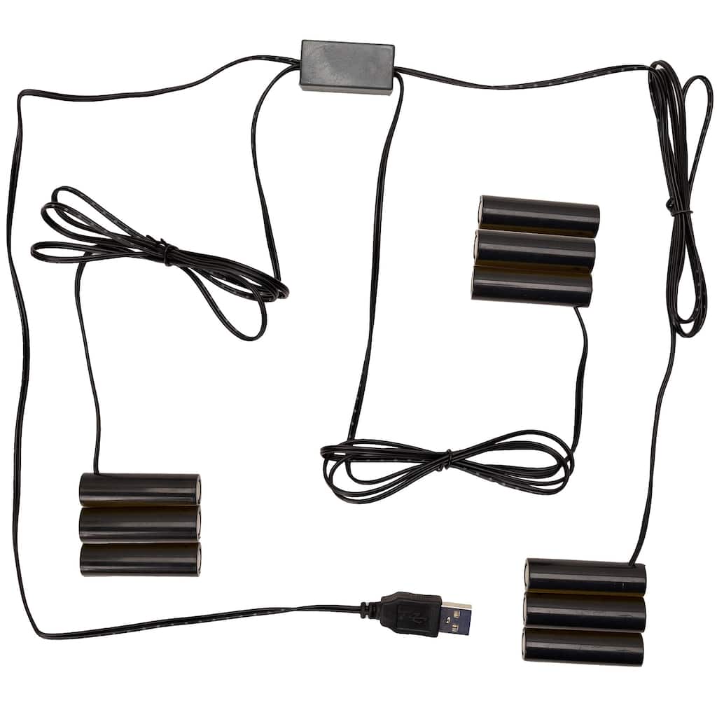 Battery Replacement Power Packs With Usb Connector 56" Black Set of 2
