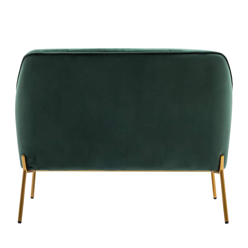 Porthos Home Kyler Loveseat Couch Sofa, Velvet Upholstery, Gold Chrome Legs
