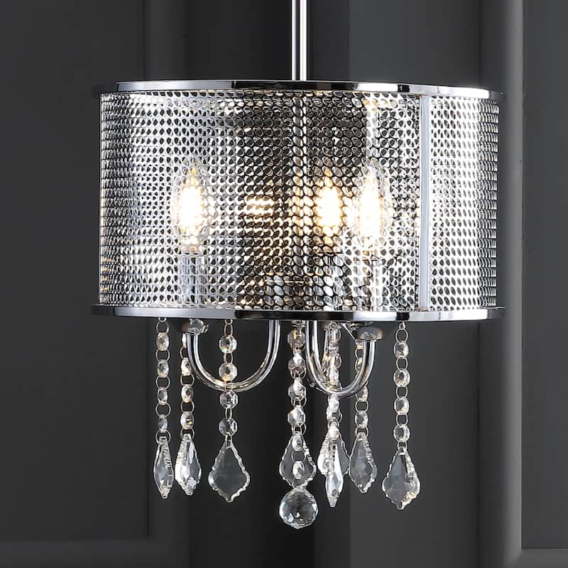 Reese Metal/Crystal Adjustable LED Drop Chandelier, Chrome by JONATHAN Y