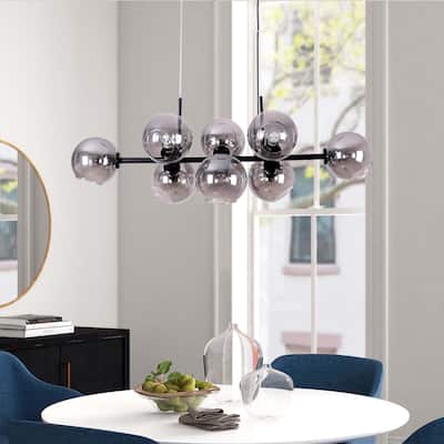 8 - Light Gold/Black Sputnik Modern Linear Pendant Chandeliers