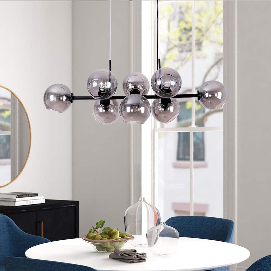 8 - Light Gold/Black Sputnik Modern Linear Pendant Chandeliers