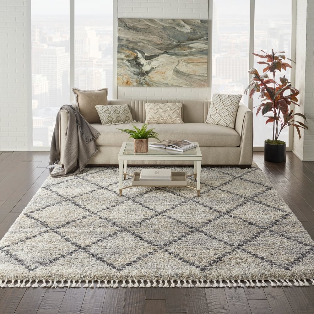 Carson Carrington Hjaltaryd Trellis Shag Area Rug