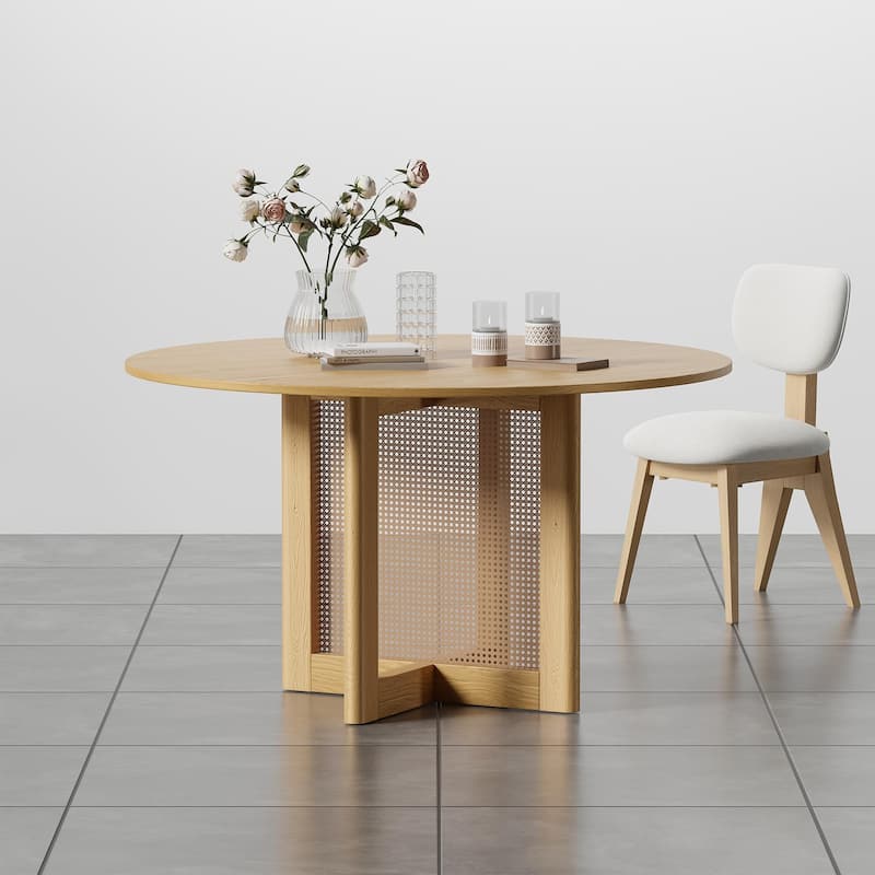 Solid Wood 52'' Round Dining Table for 6 People Nordic style - 52*30