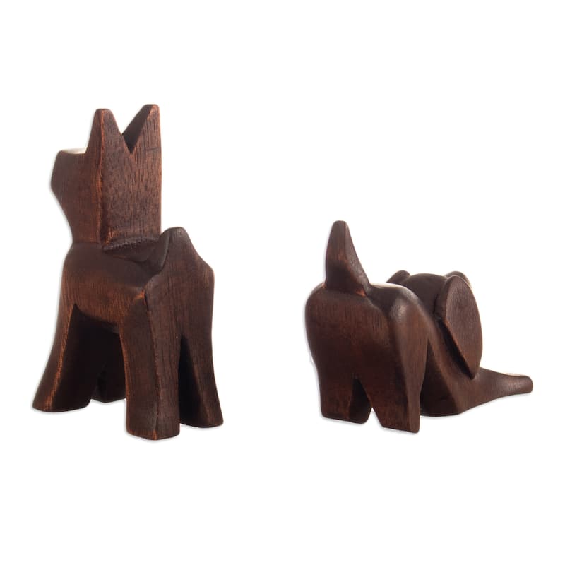 Novica Handmade Faithful Friends Wood Figurines (Set Of 2)