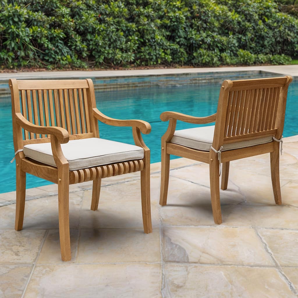 Cambridge Casual 2-piece Chara Teak Patio Dining Chair with Cushion