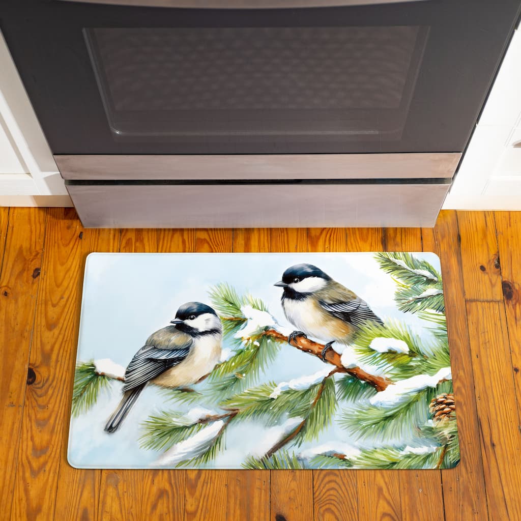 Holiday Chickadees Anti-Fatigue Door Mat - 30" x 18"