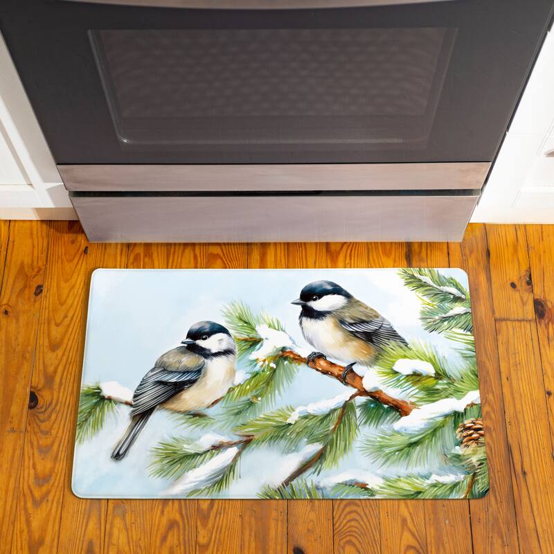 Holiday Chickadees Anti-Fatigue Door Mat - 30" x 18"
