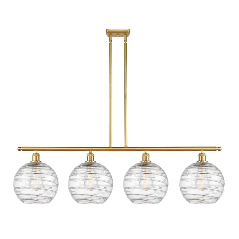 Innovations Lighting 516-4I-13-48 Athens Linear Athens 4 Light 48" - Satin Gold / Clear Deco Swirl