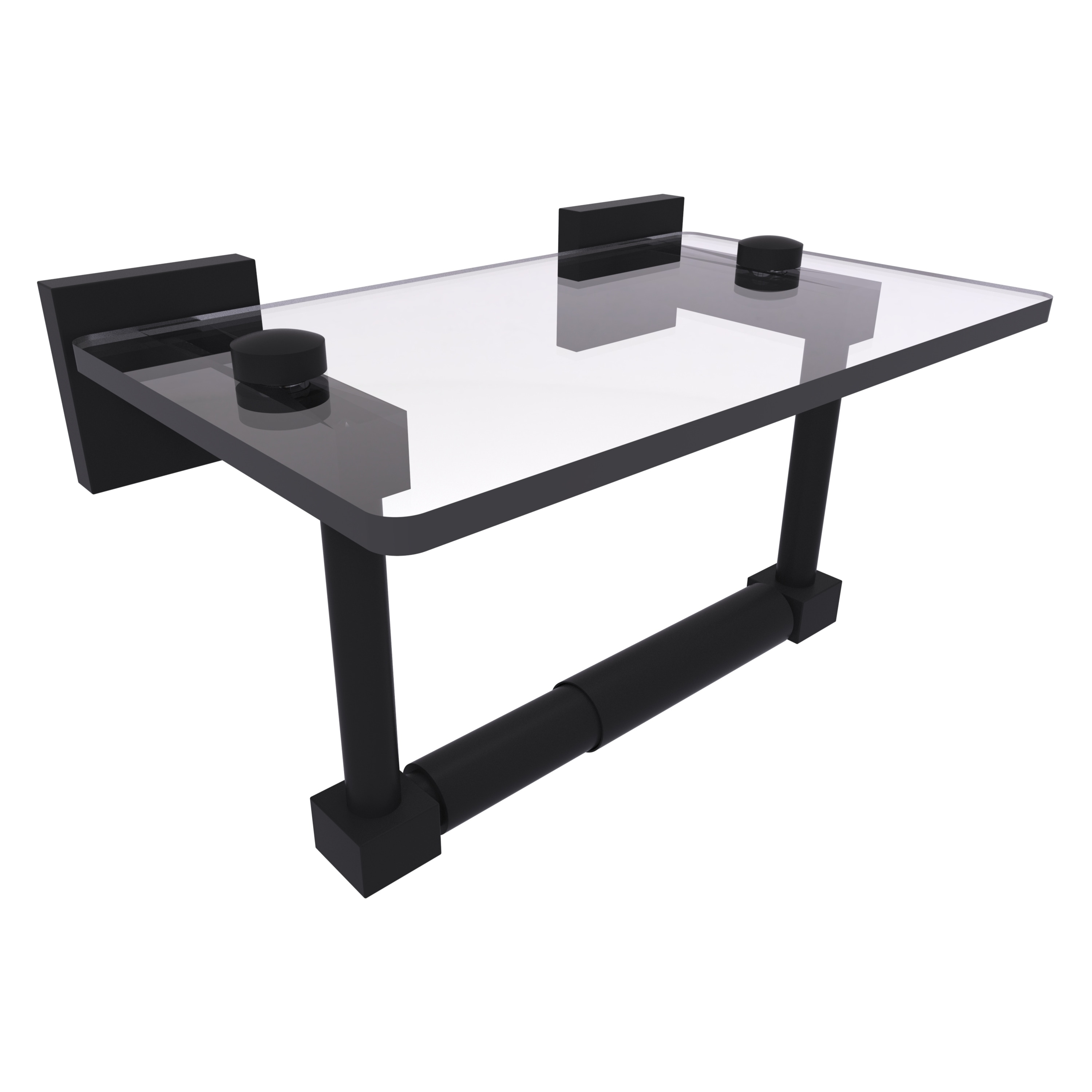 Allied Brass Montero 2 Post Toilet Paper Holder with Glass Shelf