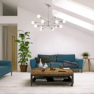 12-Light Modern Sputnik Chandelier for Dining Room with 4 Heights - Bed ...