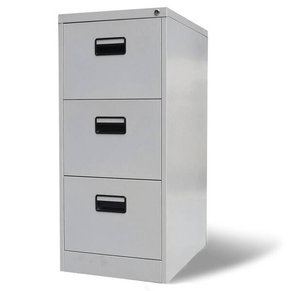 Shop Vidaxl File Cabinet With 3 Drawers Gray 40 4 Steel