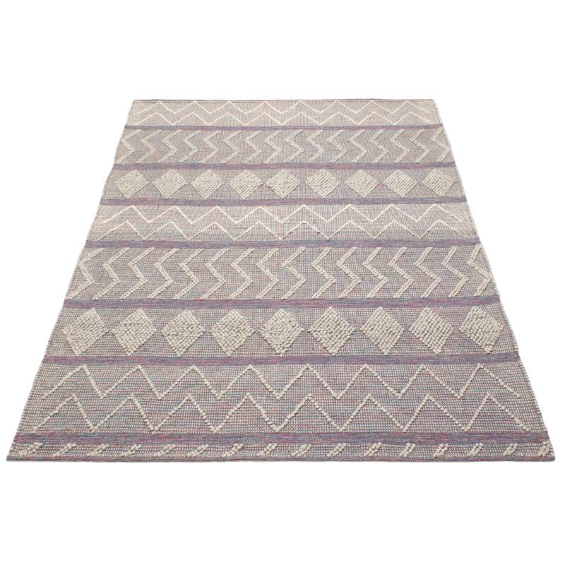ECARPETGALLERY Braid weave Sienna Grey Wool Rug - 6'2 x 9'0