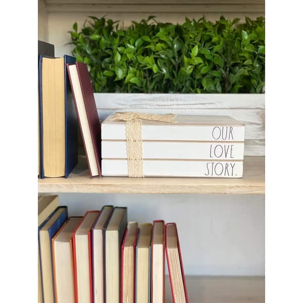 slide 2 of 32, Rae Dunn Decorative Stacked Books OUR LOVE STORY