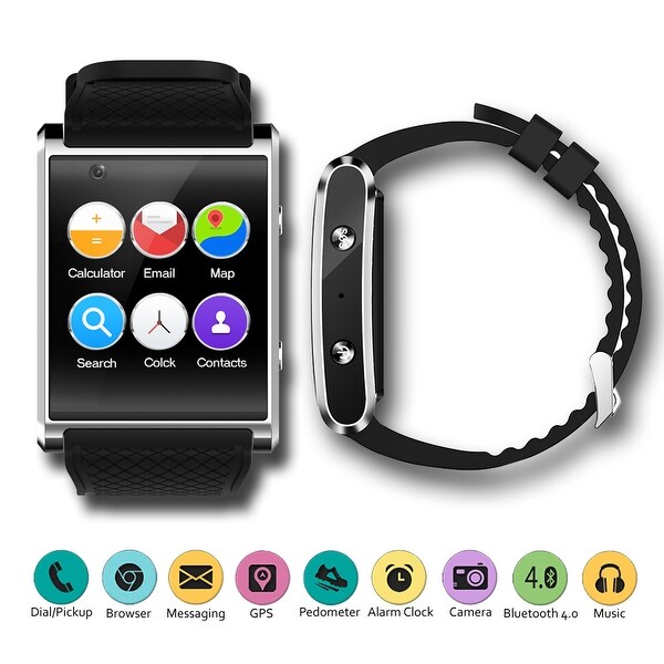 Indigi 2018 1.54-inch SmartWatch & Phone - Android 5.1 - Bluetooth 4.2 - WiFi - GPS - Pedometer (3G GSM Unlocked)
