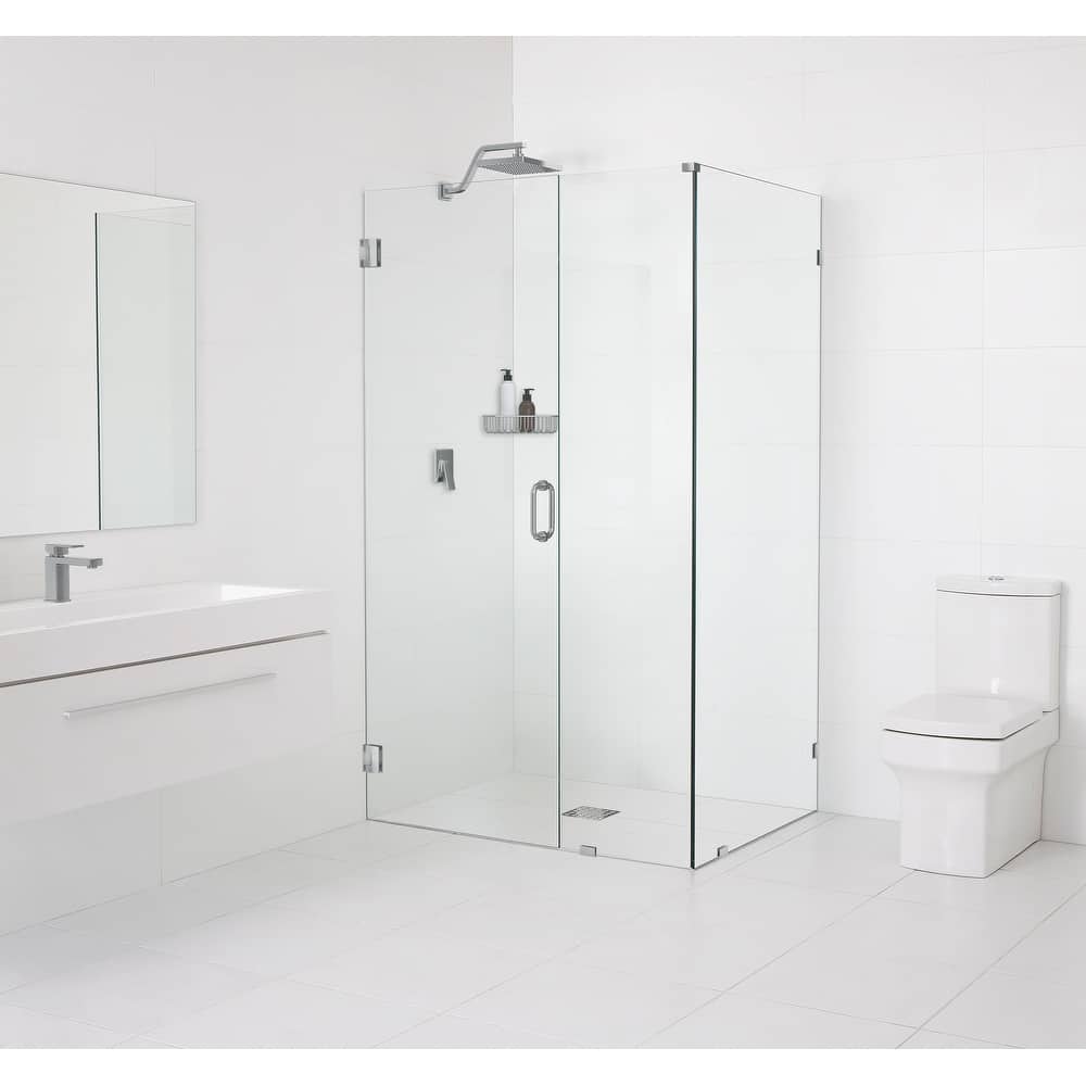 Glass Warehouse 78" x 36" x 36" Frameless 90 Degree Shower Enclosure - Wall Hinge
