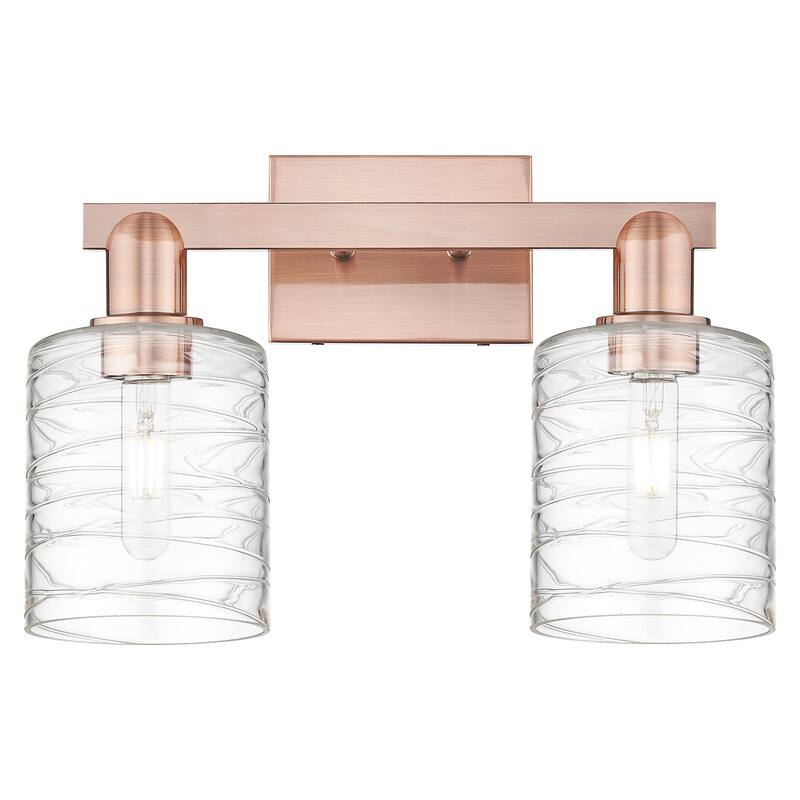 Innovations Lighting Endless Possibilities Arcadia - Cobbleskill - 2 Light 16" Bath Vanity Light - Deco Swirl/Antique Copper