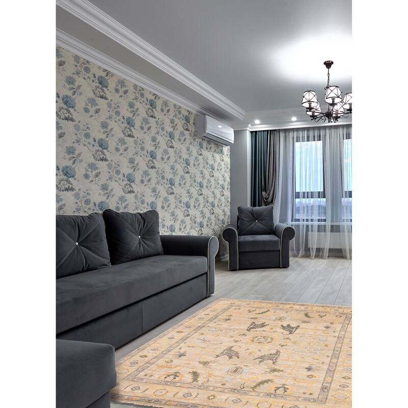 ECARPETGALLERY Hand-knotted Jules Serapi Grey Wool Rug - 8'11 x 11'10