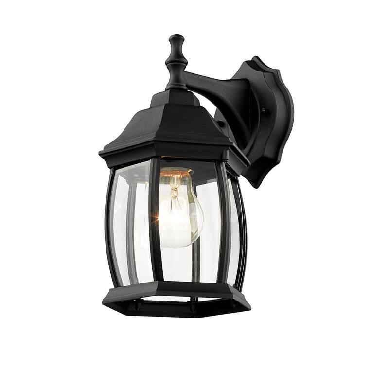 Z-Lite Waterdown 11" Tall 1 Light Wall Sconce with Curved Clear