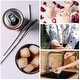 preview thumbnail 5 of 12, Reusable Metal Straws 4Pcs, Stainless Steel Bent Drinking Straw 10.5"