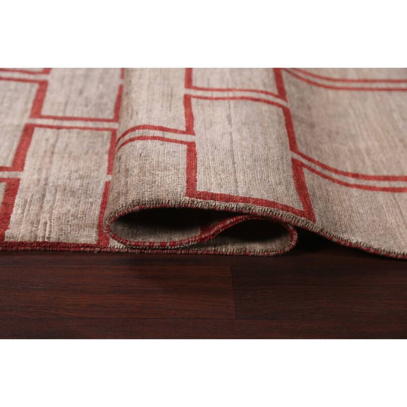 Geometric Modern Gabbeh Kashkoli Oriental Wool Area Rug Hand-knotted - 5'4" x 7'6"
