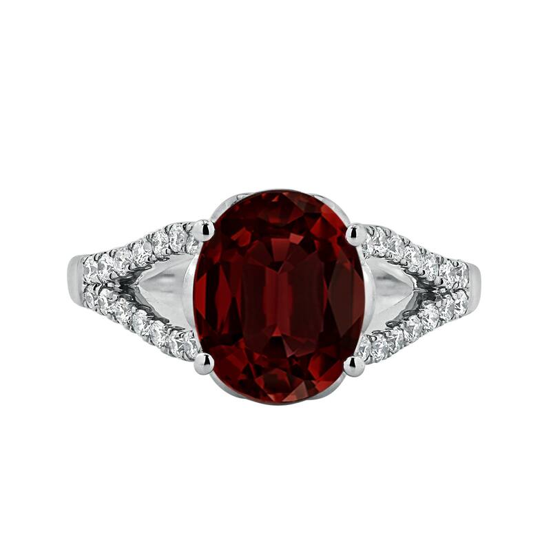 Auriya 3 1/3ct Fancy Oval Garnet and Diamond Engagement Ring 1/3cttw 14k Gold