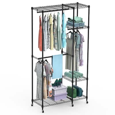 4-Tier Heavy Duty Garment Rack with Wheels