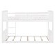 preview thumbnail 11 of 26, Twin Over Twin Floor Bunk Bed with Ladder, Solid Wood Bunk Bed Frame with Full-Length Guardrail, Detachable into 2 Separate Beds