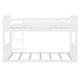 preview thumbnail 25 of 26, Twin over Twin Convertible Low Wood Floor Bunk Bed, Stackable and Detachable Bed Frames with Ladder for Kids, High Guardrail
