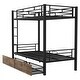 preview thumbnail 9 of 9, Metal Bunk Bed With drawers, Twin, Black