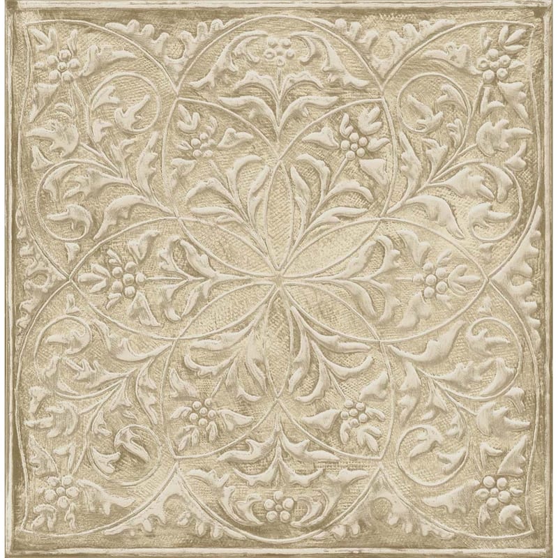 Seabrook Designs Tin Tile Geometric Unpasted Wallpaper