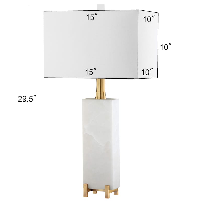 SAFAVIEH Lighting 30-inch Sloane Alabaster LED Table Lamp - 15"x8"x30"