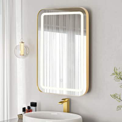 16'' W 24'' H Recessed Framed Medicine Cabinet With LED Lights