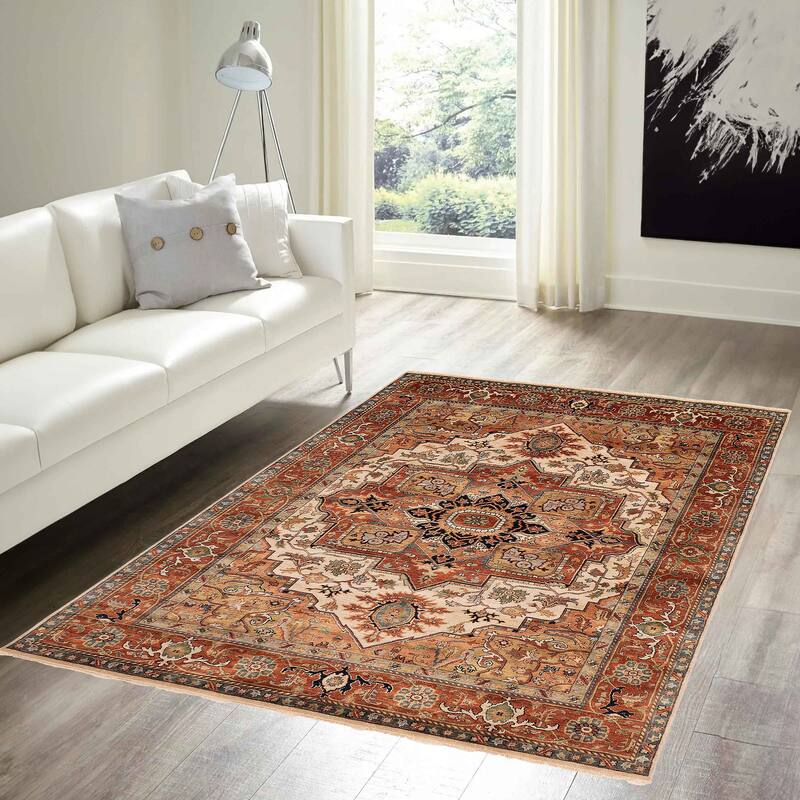 ECARPETGALLERY Hand-knotted Jules Sultane Ivory Wool Rug - 7'11 x 9'11
