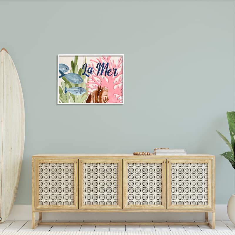 Stupell La Mer Fish Shallow Sea Shell Coral Algae Framed Wall Art
