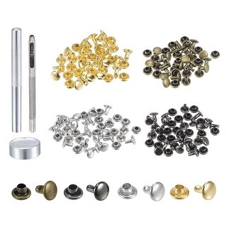 Color Match Rivets 80 Sets Leather Rivets Kit 4 Colors 6mm Brass Rivet Studs with Setting ...