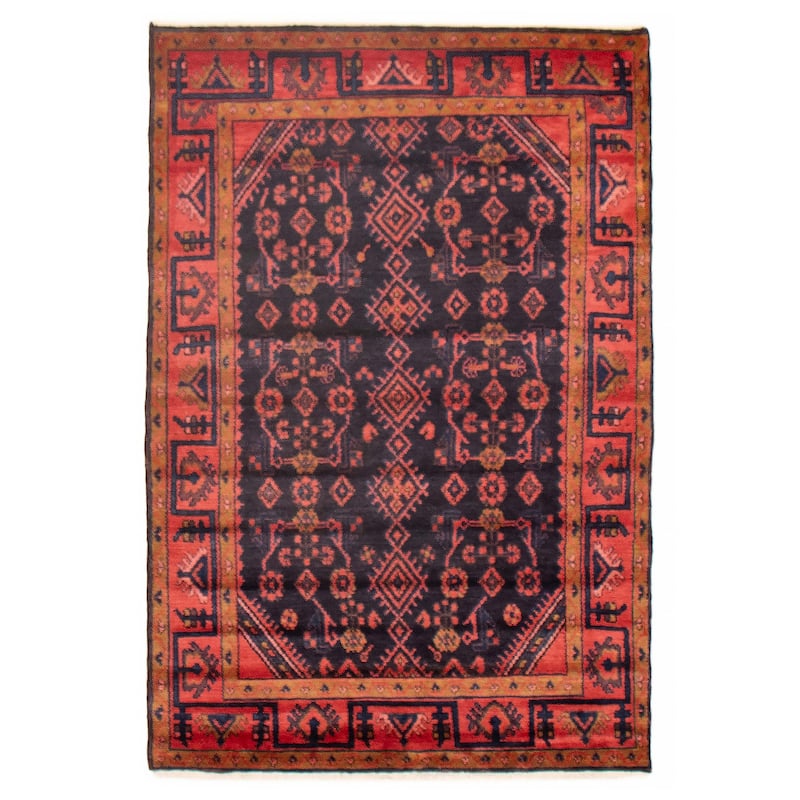 ECARPETGALLERY Hand-knotted Andelz Navy Wool Rug - 3'8 x 5'5 - Dark Navy - 3'8 x 5'5