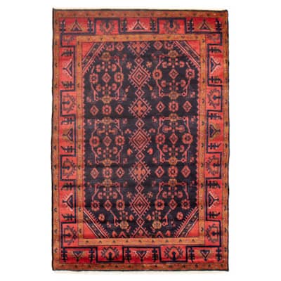 ECARPETGALLERY Hand-knotted Andelz Navy Wool Rug - 3'8 x 5'5