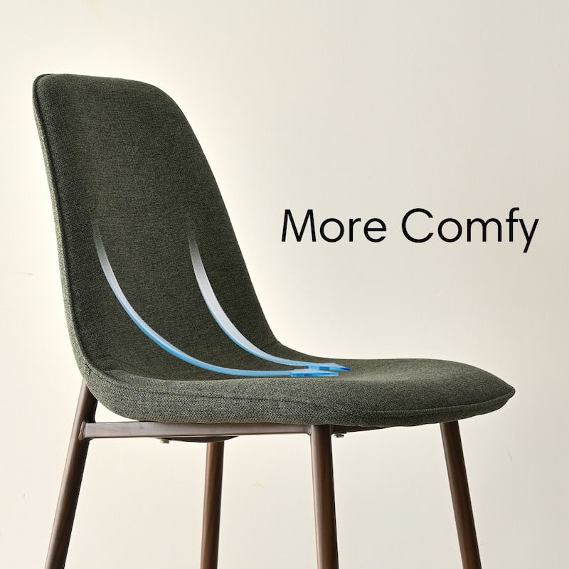 Modern Solid Back Side Dining Chair Walnut leg(Set of 4)
